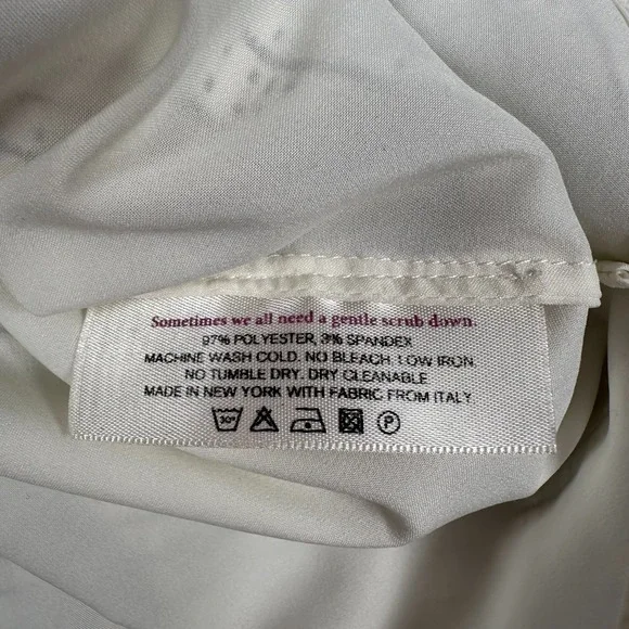 MM LaFleur Blouse Top Women Large Stripe Micro Check Minimal Black White - Picture 9 of 9